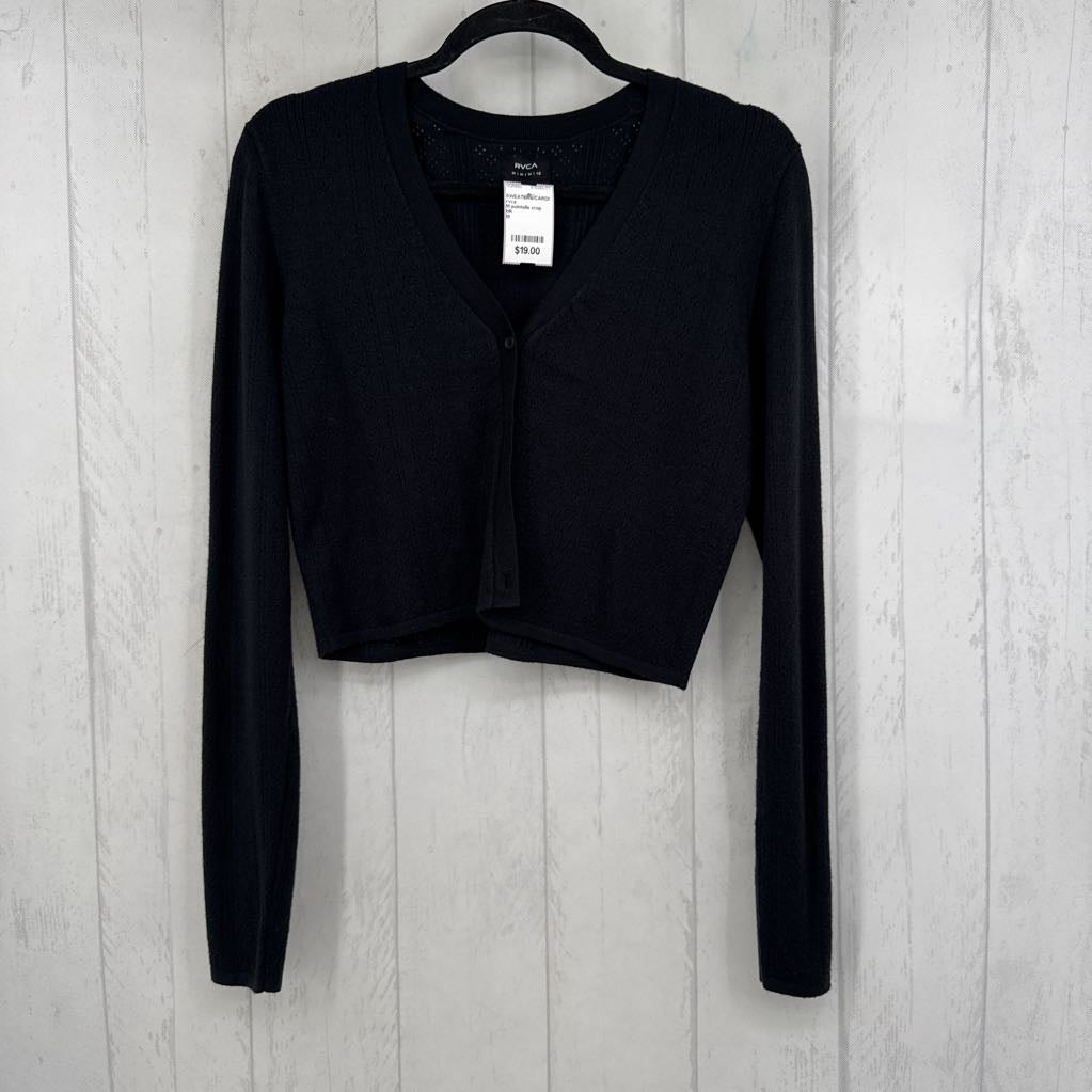 M pointelle crop cardigan