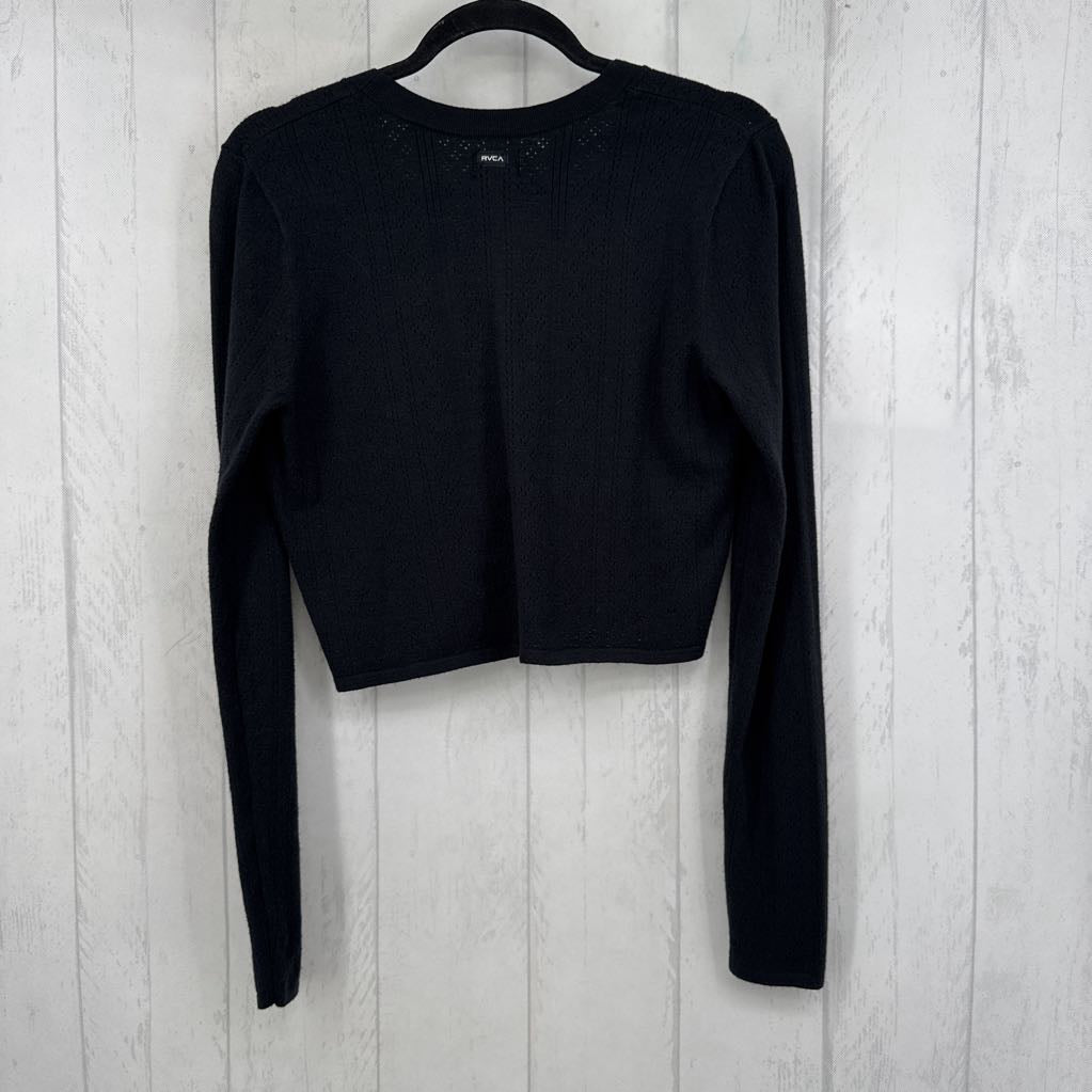 M pointelle crop cardigan