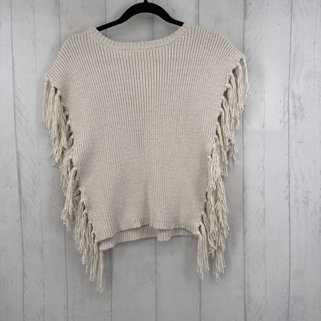 M fringe knit poncho