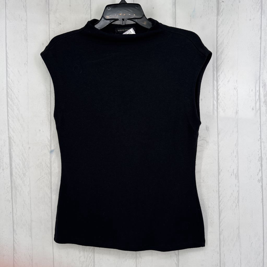 M mock neck cap slv top