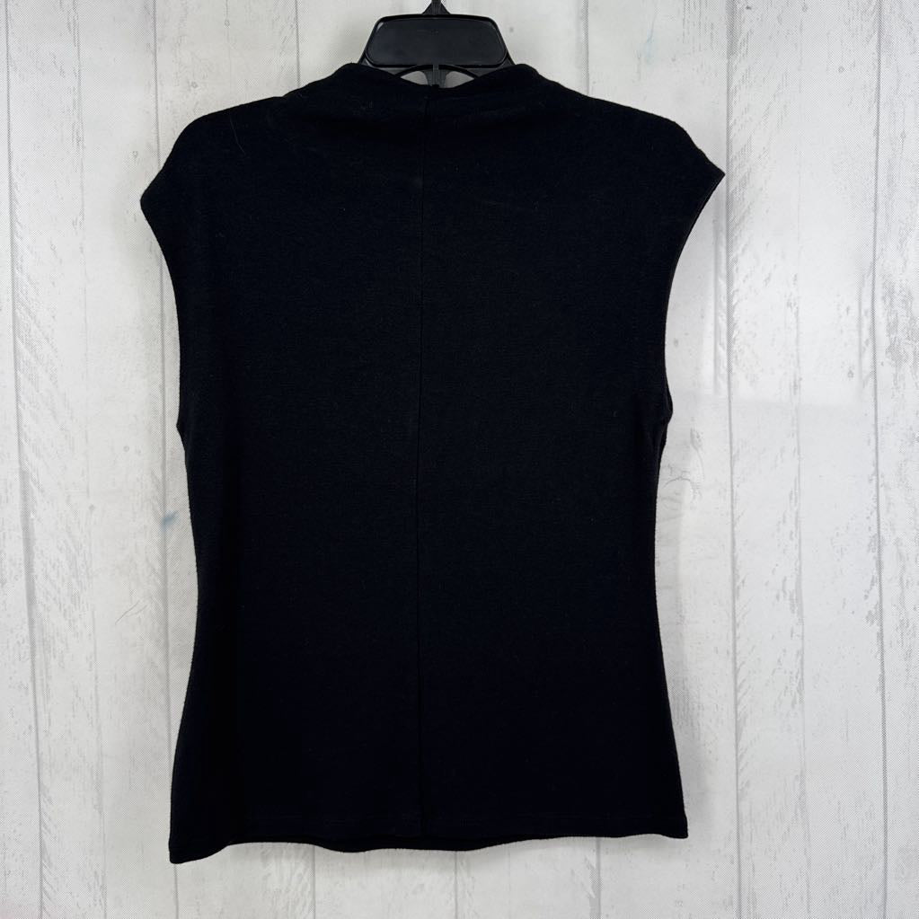 M mock neck cap slv top