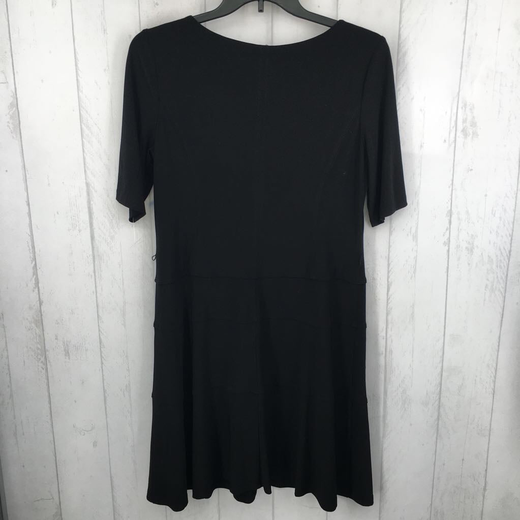 XL bateau neck s/s tiered dress