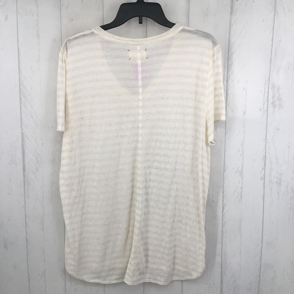 XL striped v-neck s/s tee