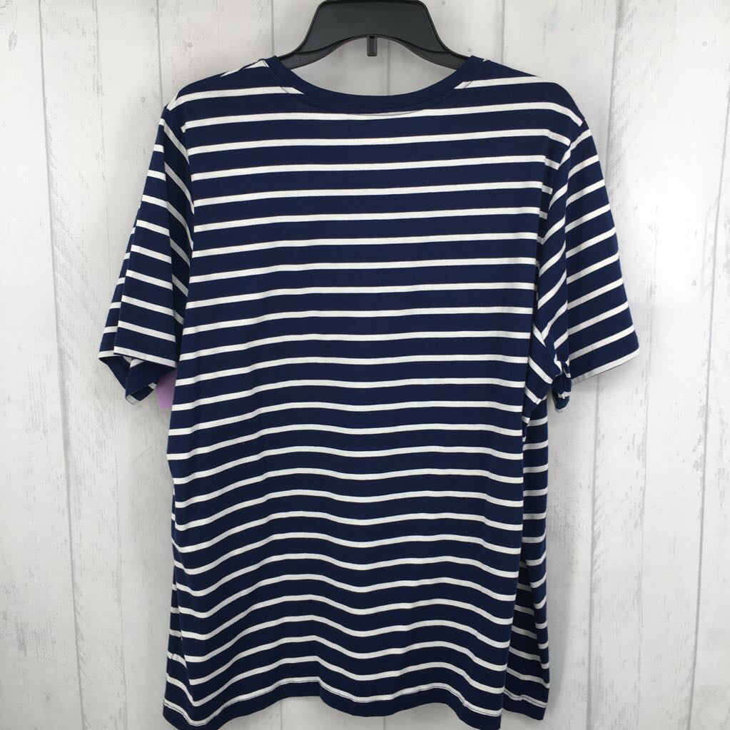 1X round neck striped s/s tee