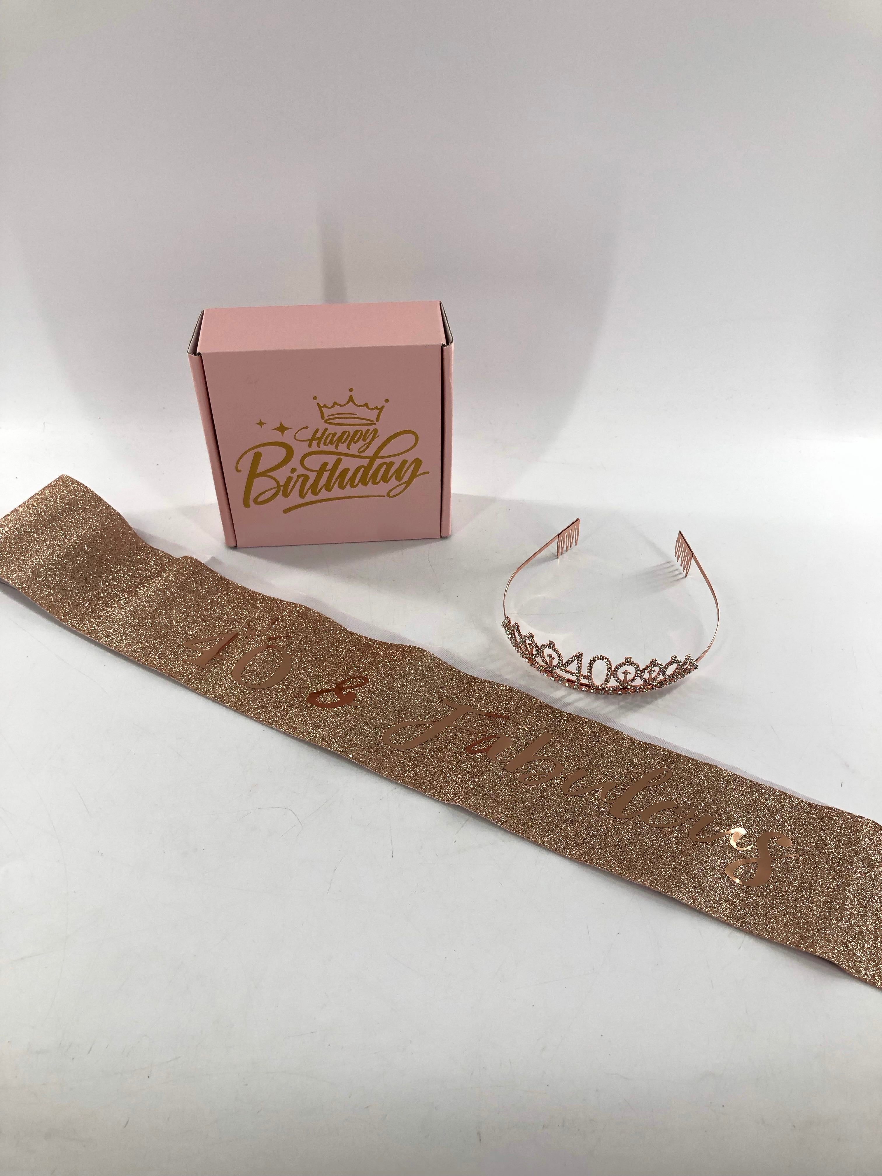 40th birthday sash & crown gift box