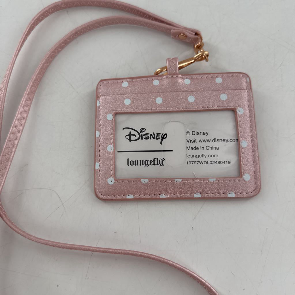 minnie mouse polka dot glitter lanyard