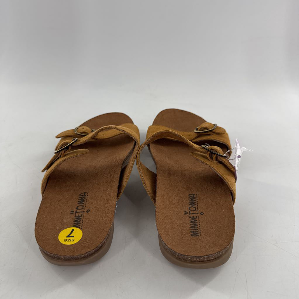 7 double buckle strap slide sandals