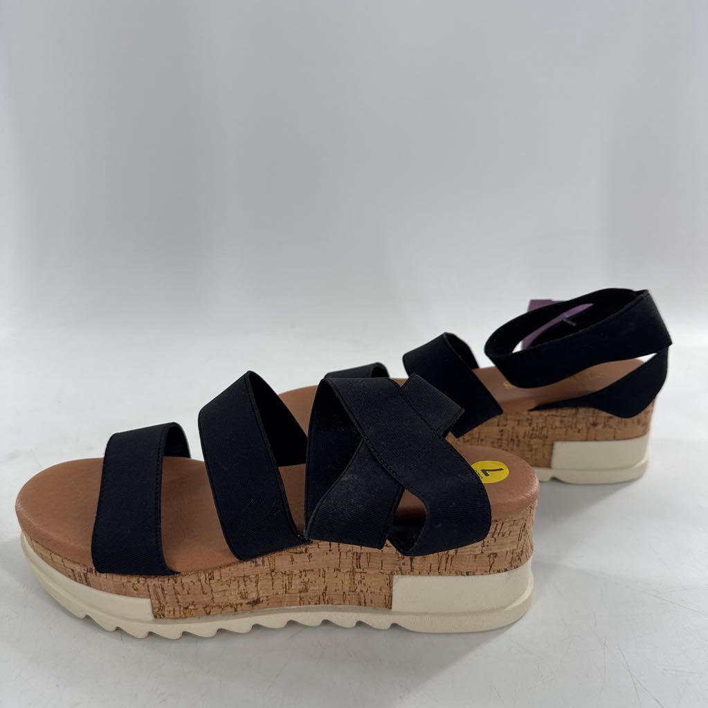 7 cork platform ankle strap wedge sandals