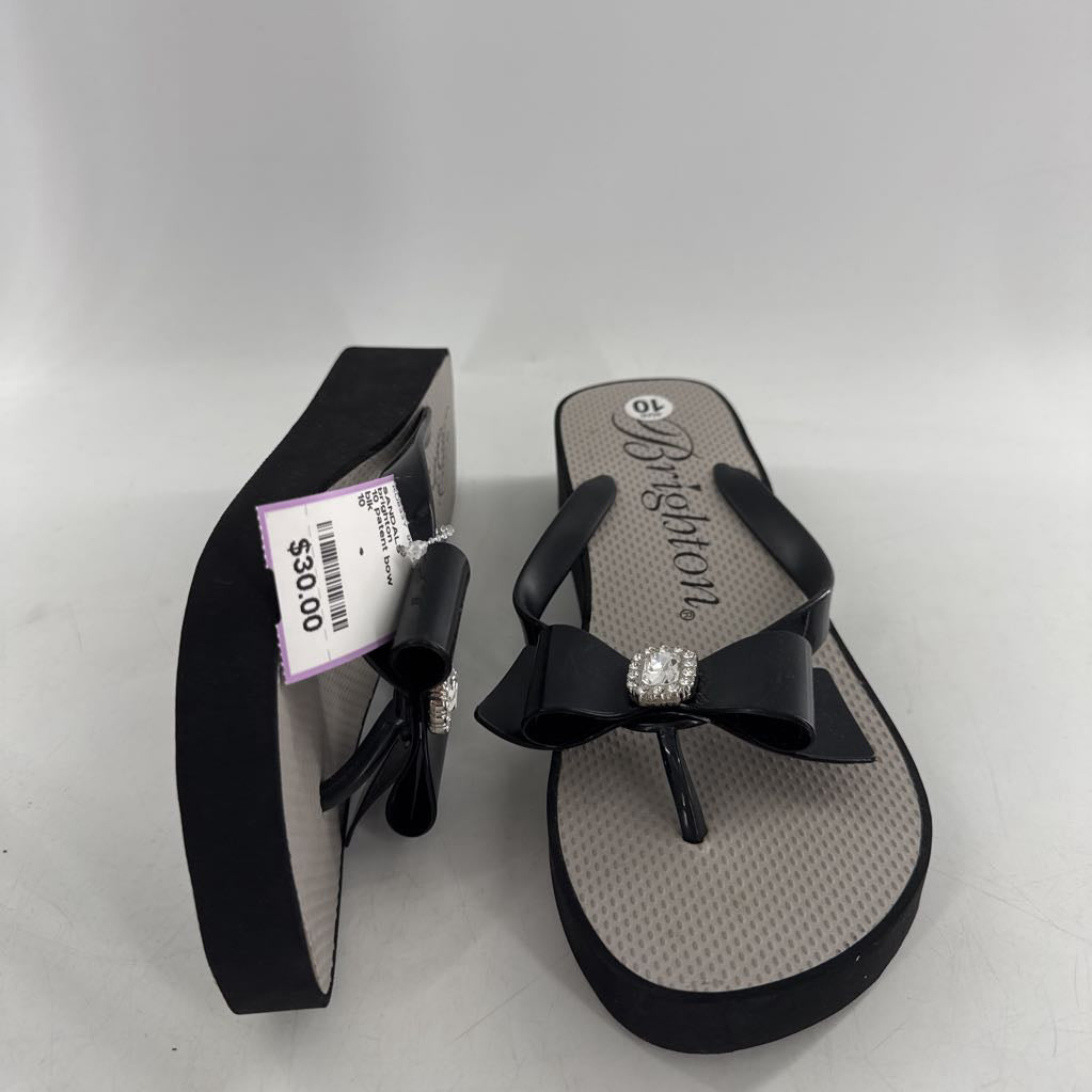 10 patent bow rhinestone flip flops