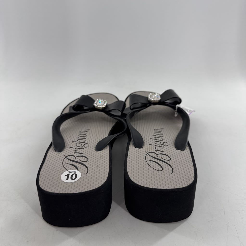 10 patent bow rhinestone flip flops