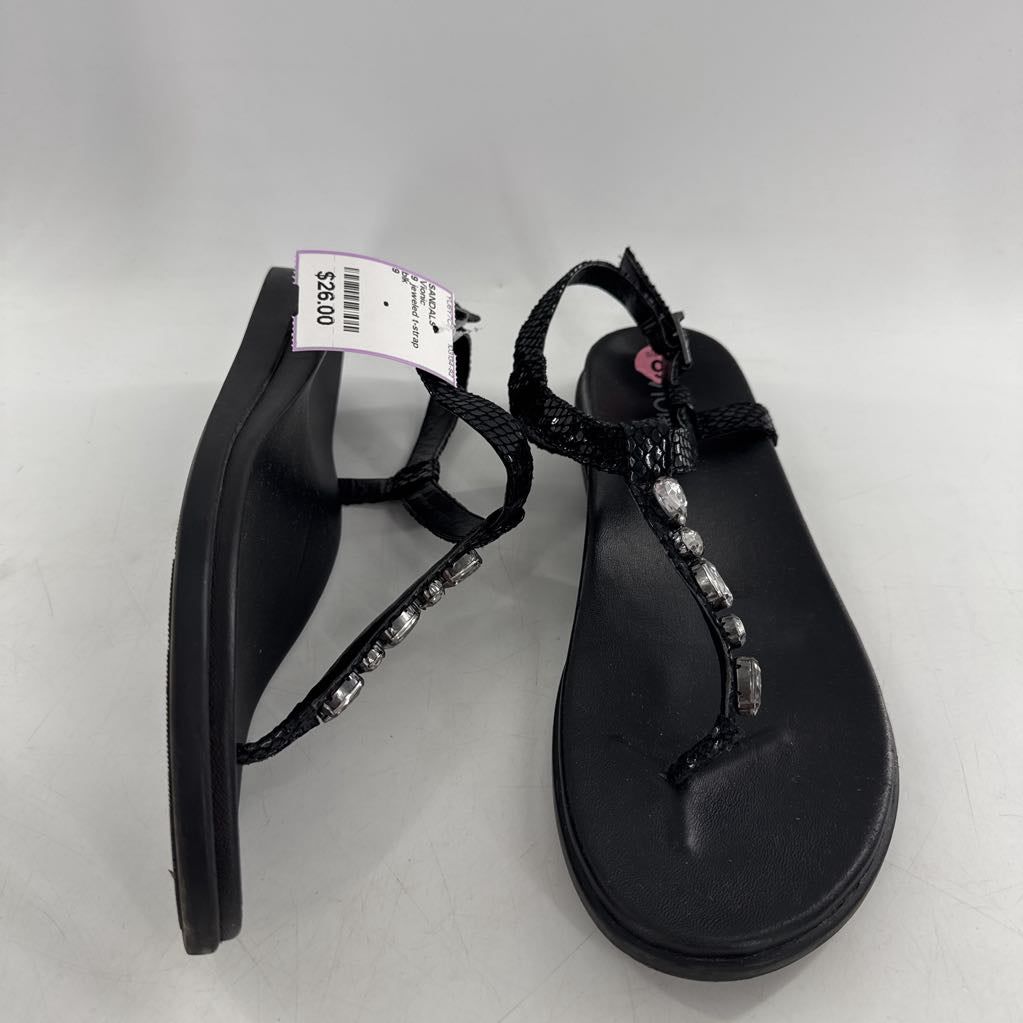 9 jeweled t-strap sandal