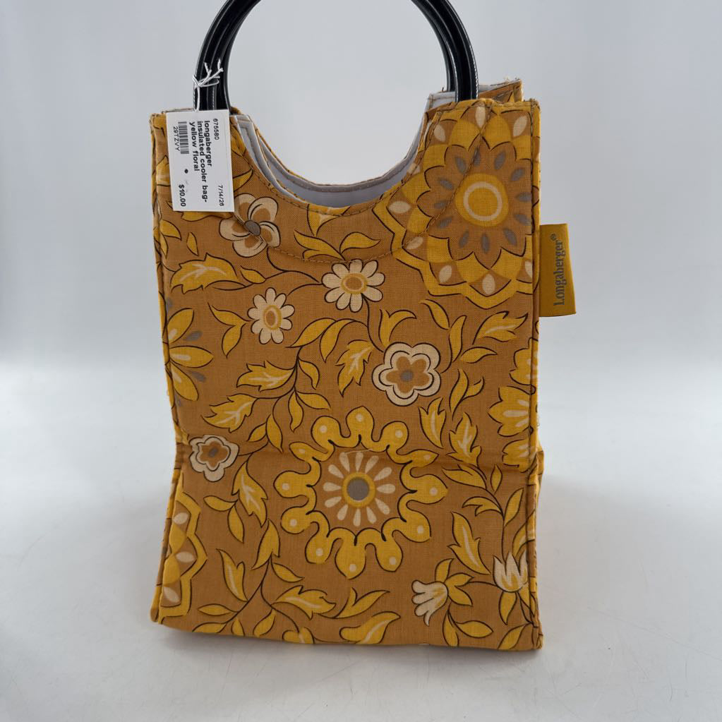 longaberger insulated cooler bag-yellow floral