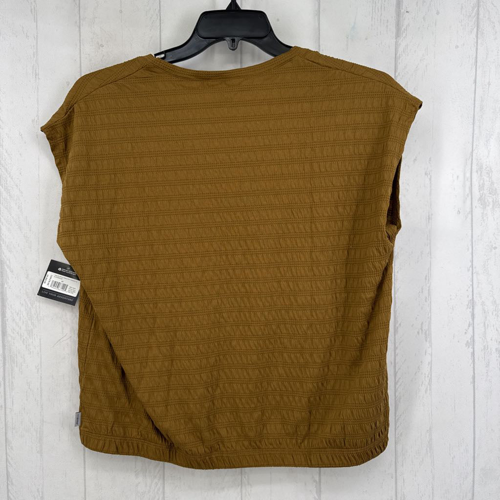 R60 M textured scoop neck cap slv top