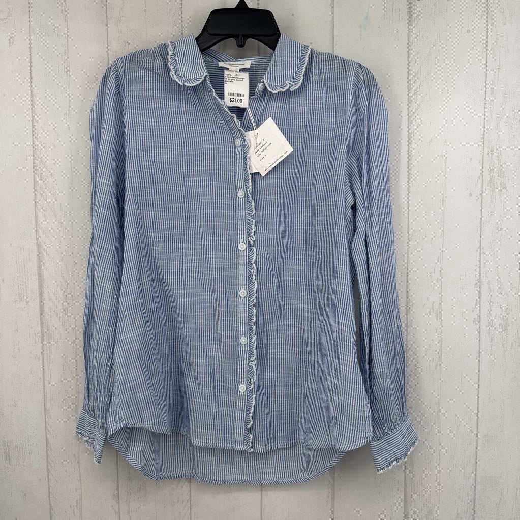 S striped button down l/s top