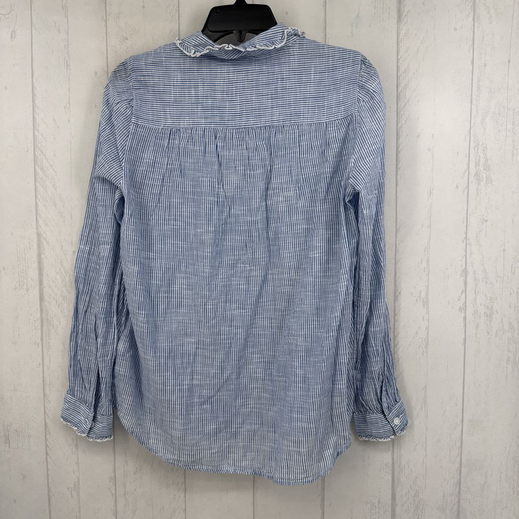 S striped button down l/s top