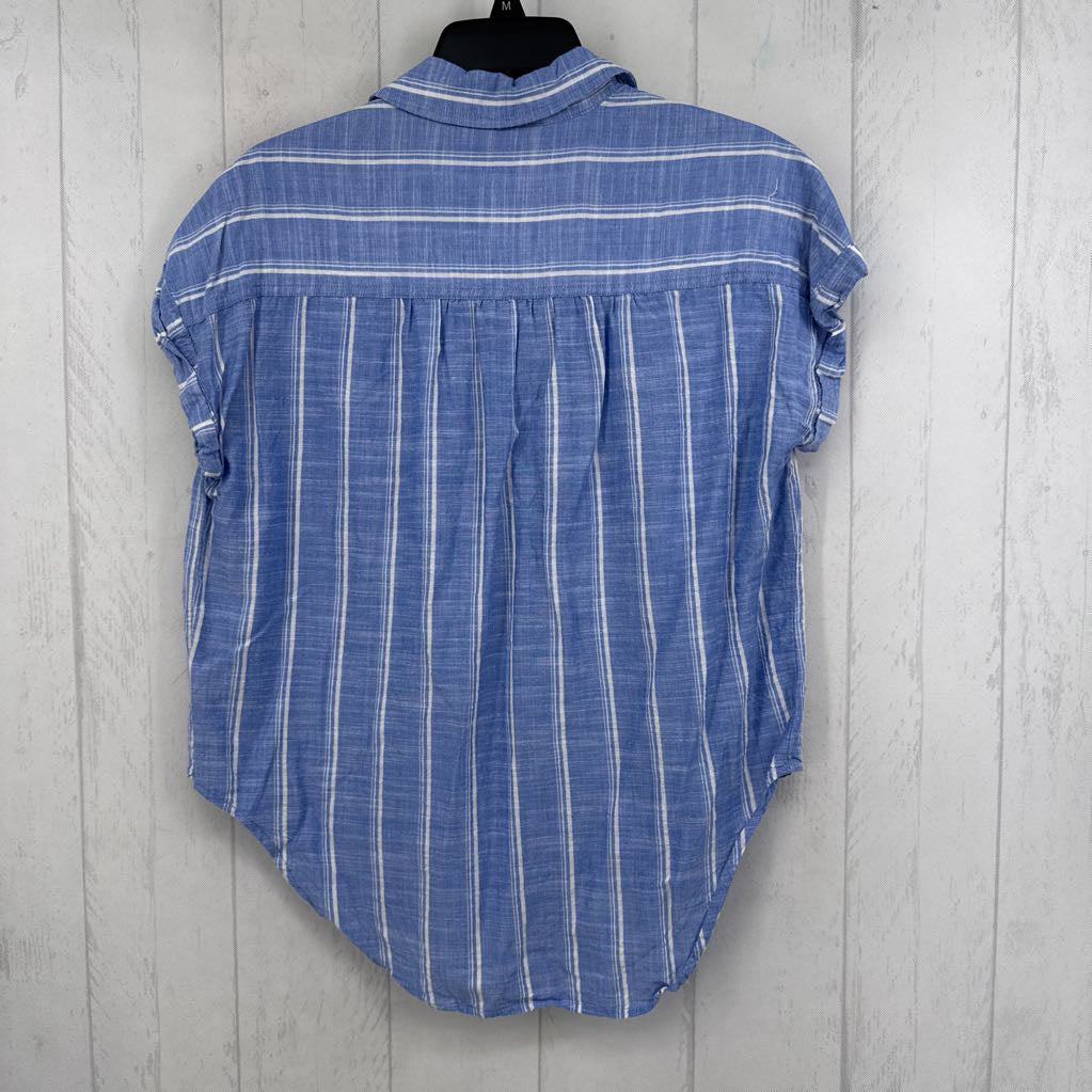 M striped button down s/s top