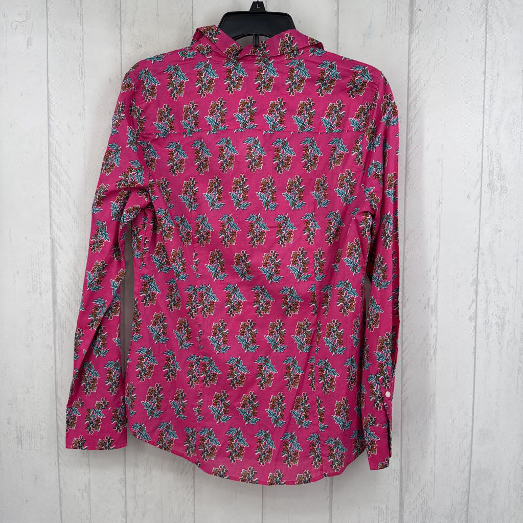 R80 M flo print button down l/s top