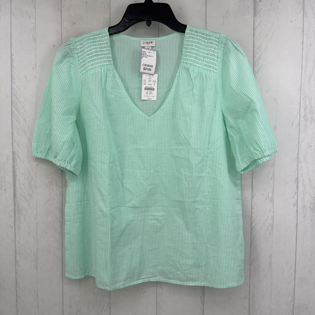 R80 M striped v-neck s/s top