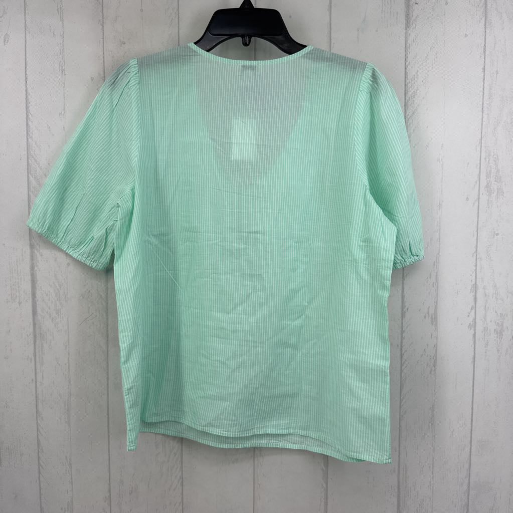 R80 M striped v-neck s/s top