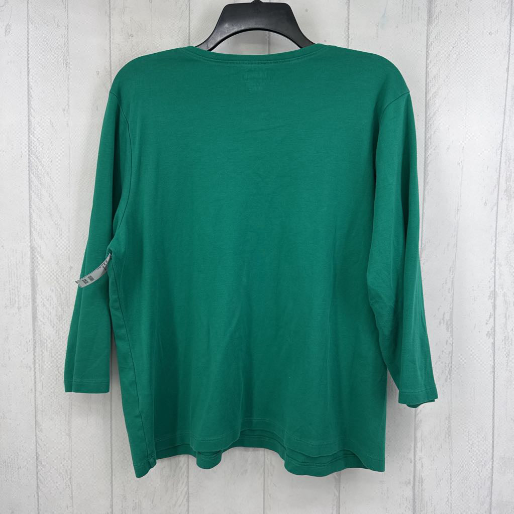 1X v-neck 3/4 slv tee