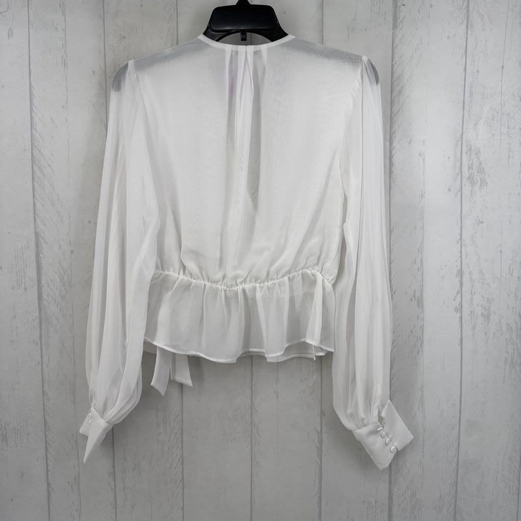 XS pleated crossover l/s top