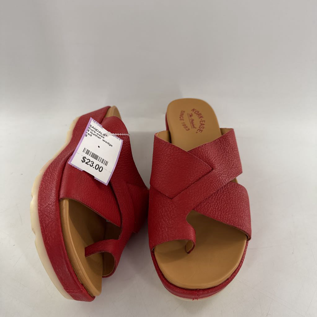 9 leather wedge heel sandal