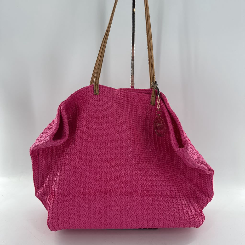 embroidered fish straw tote bag