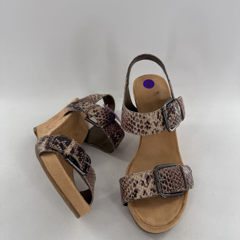 8 python print wedge heel sandal