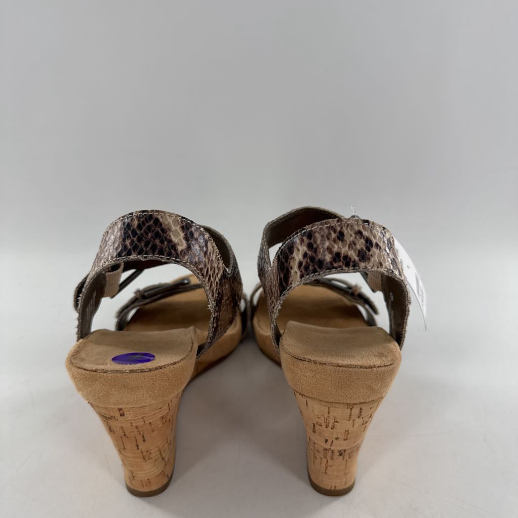 8 python print wedge heel sandal