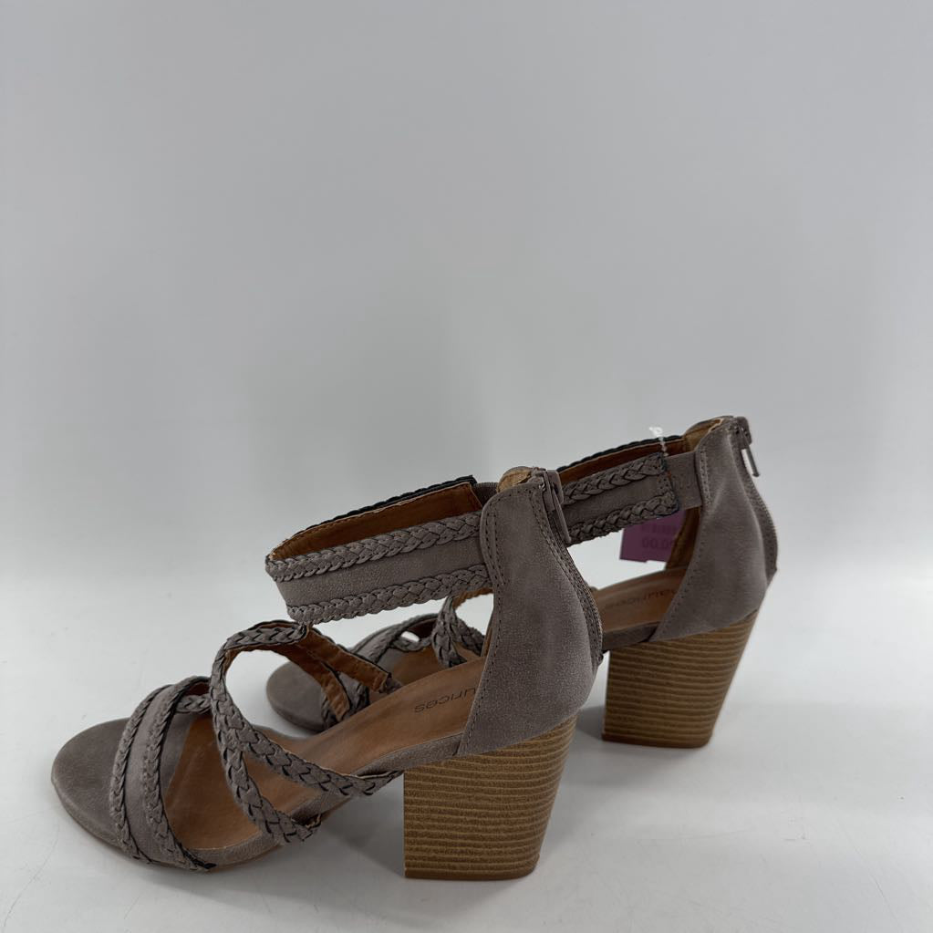 8 braided strapa block heel sandal