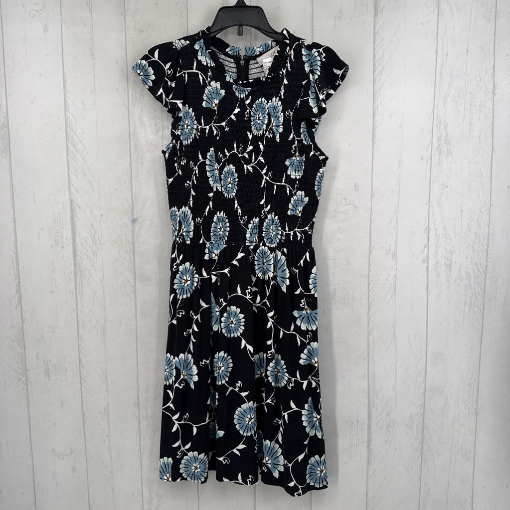 0 smocked flo print flutter slv dress