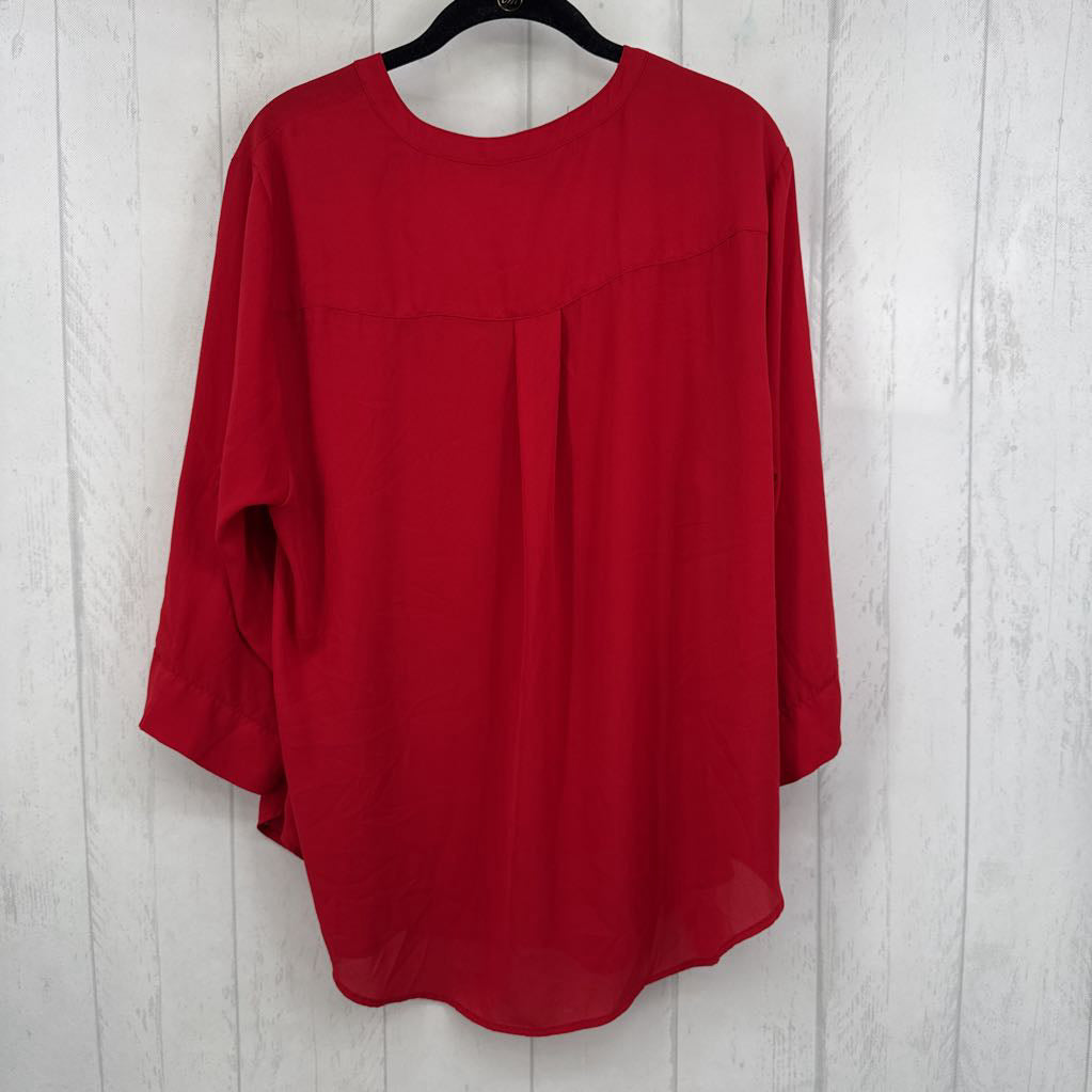 1X split neck 3/4 slv top