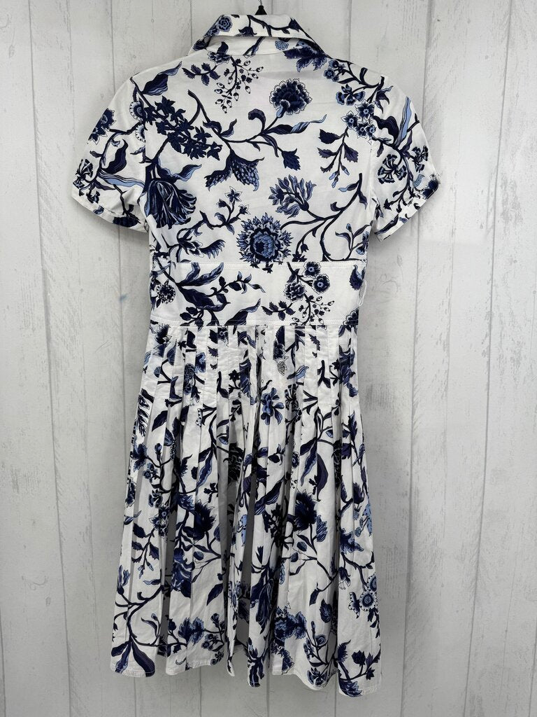 4 flo print pleated s/s dress