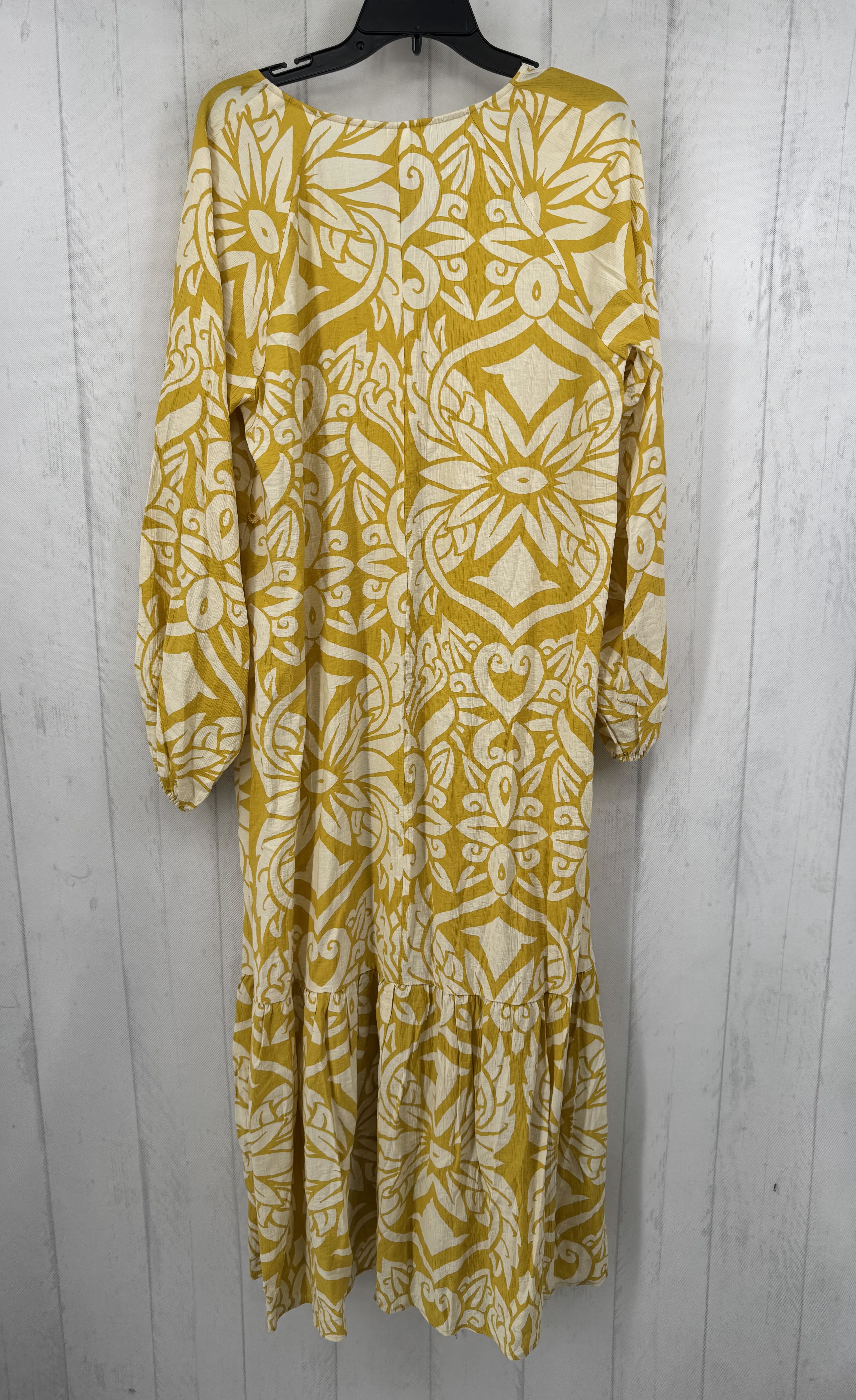 S printed button down l/s dres