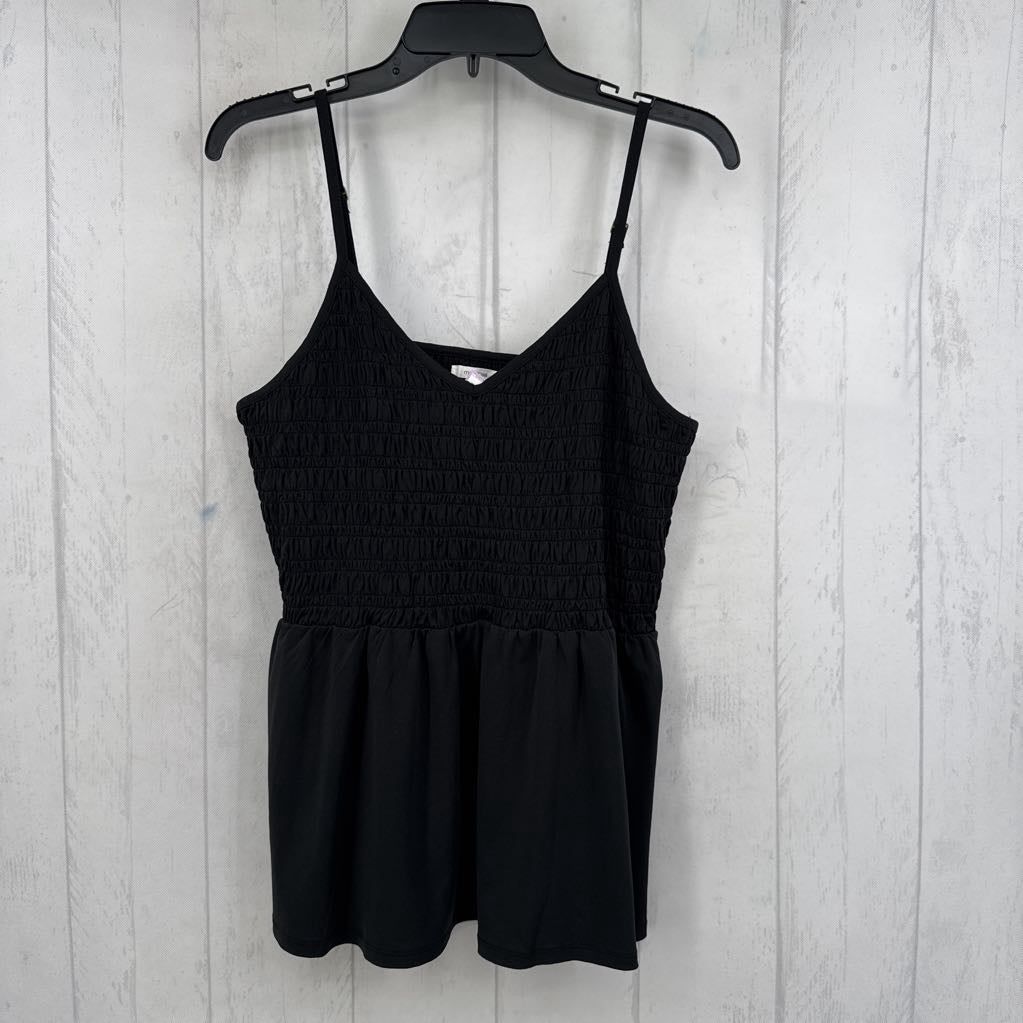 XL smocked peplum tank