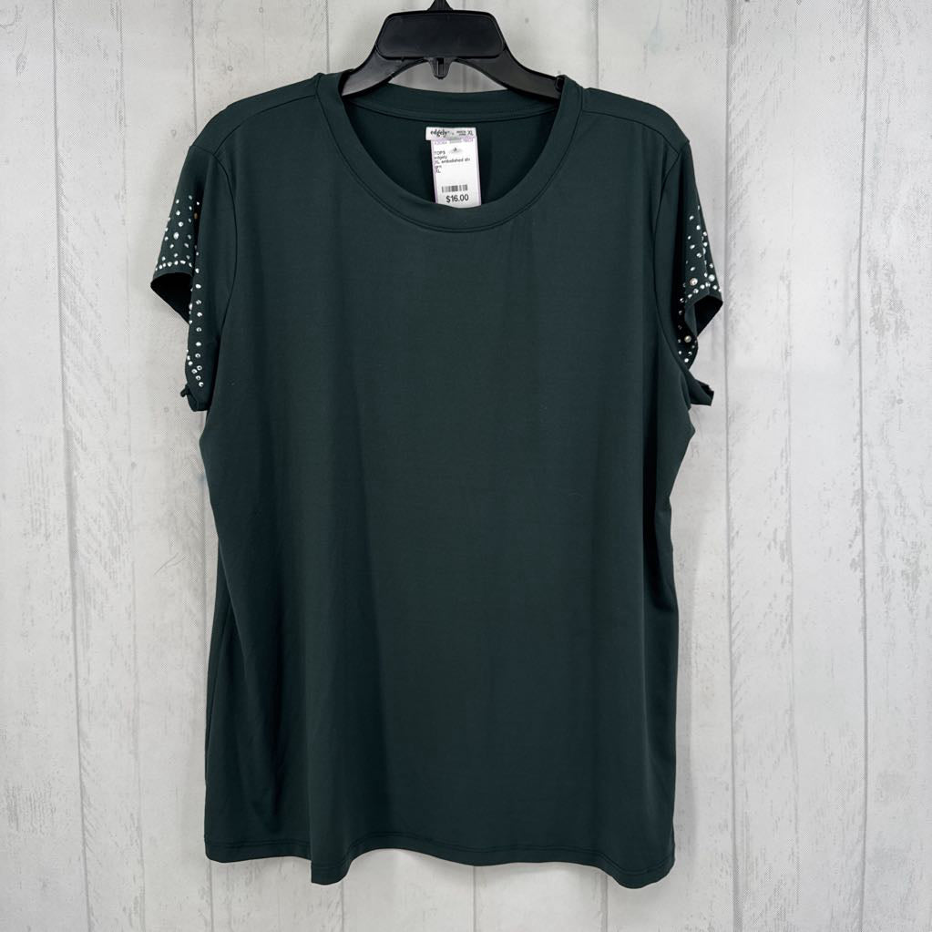XL embelished slv tee s/s