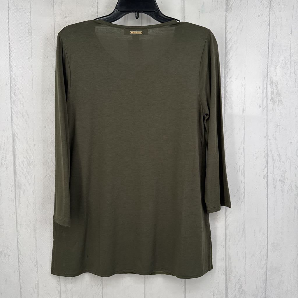 M layered hem 3/4 slv top
