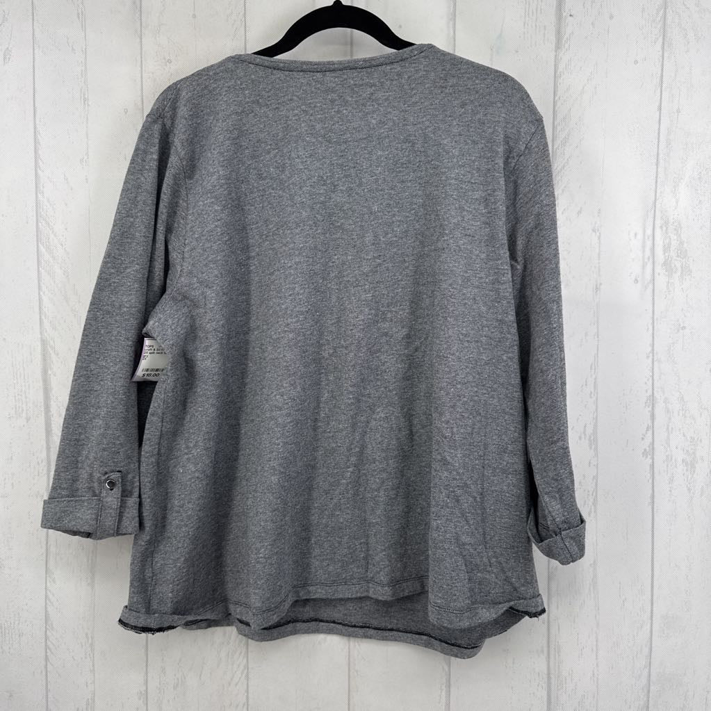 2X split neck tab slv top
