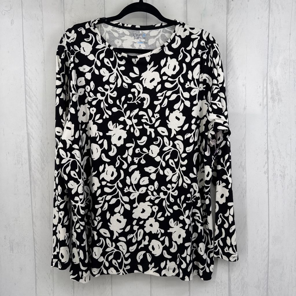 1X flo print l/s tee