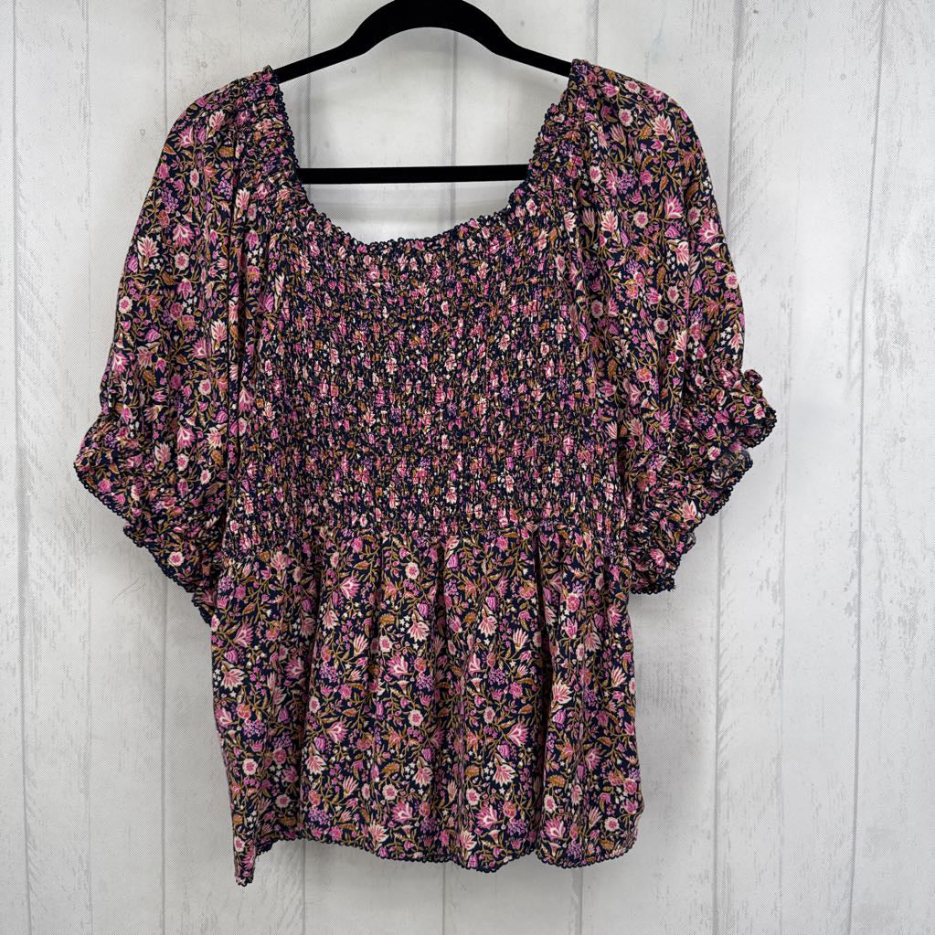 XXL flo print s/s top