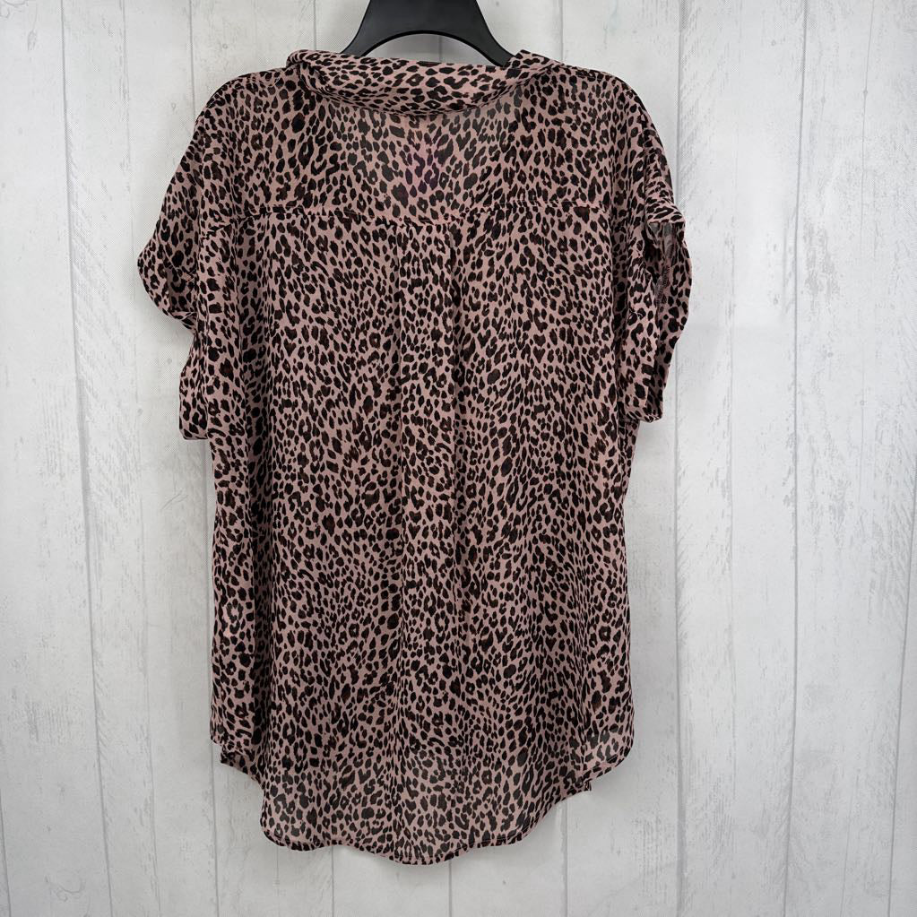 1XLanimal print button down s/s top