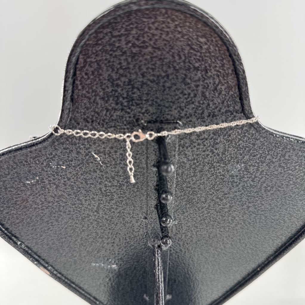 12" silver reversible pendant necklace