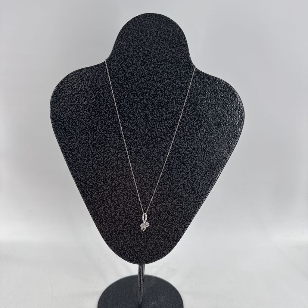 9" .925 silver cz pendant necklace