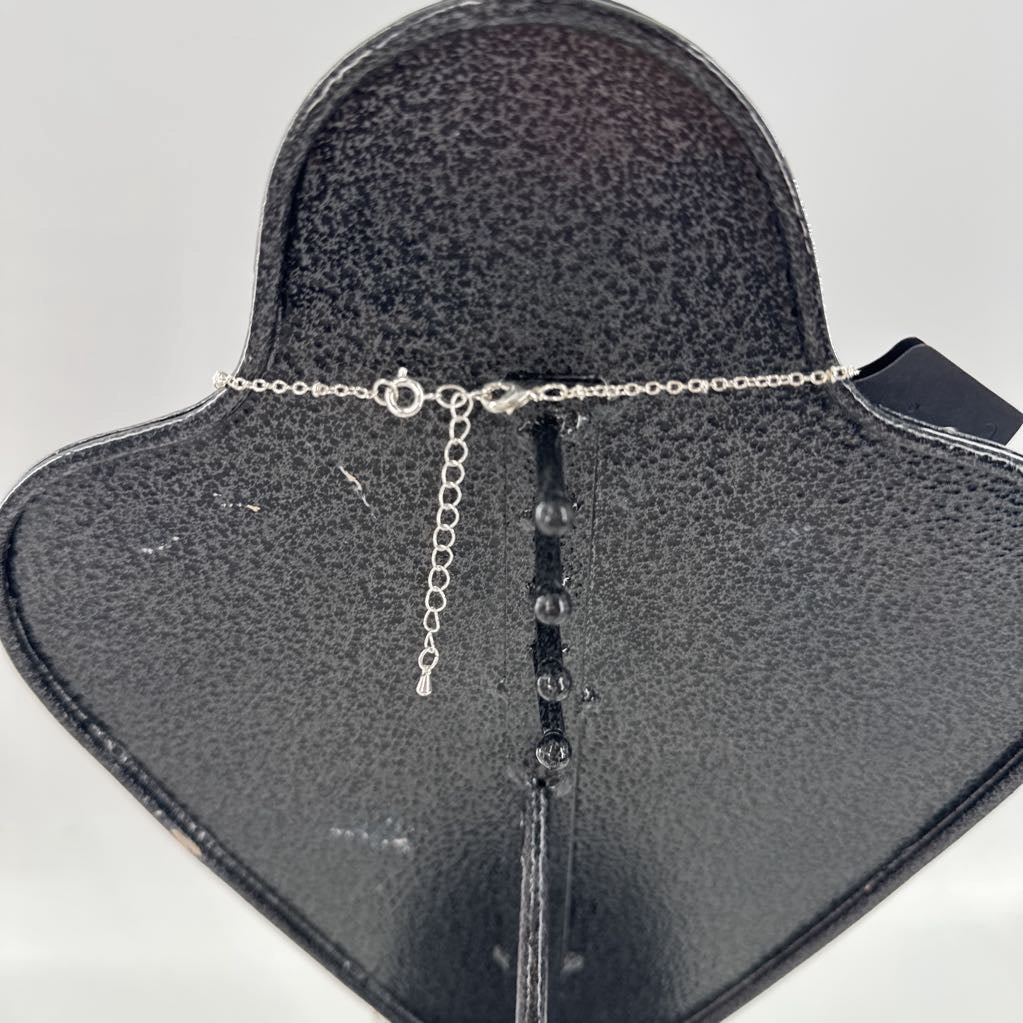 10" .925 gold necklace w/ round cz pendant