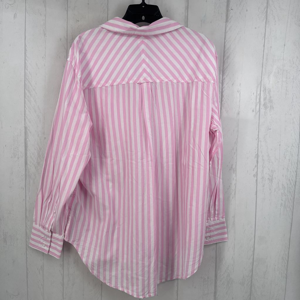 L striped button down l/s top