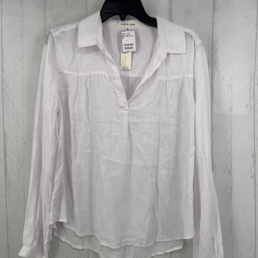 R98 L split neck l/s top