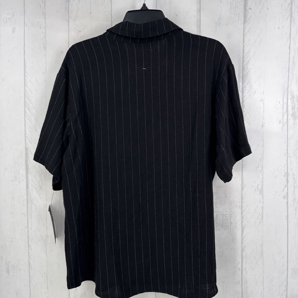 M striped button down s/s top