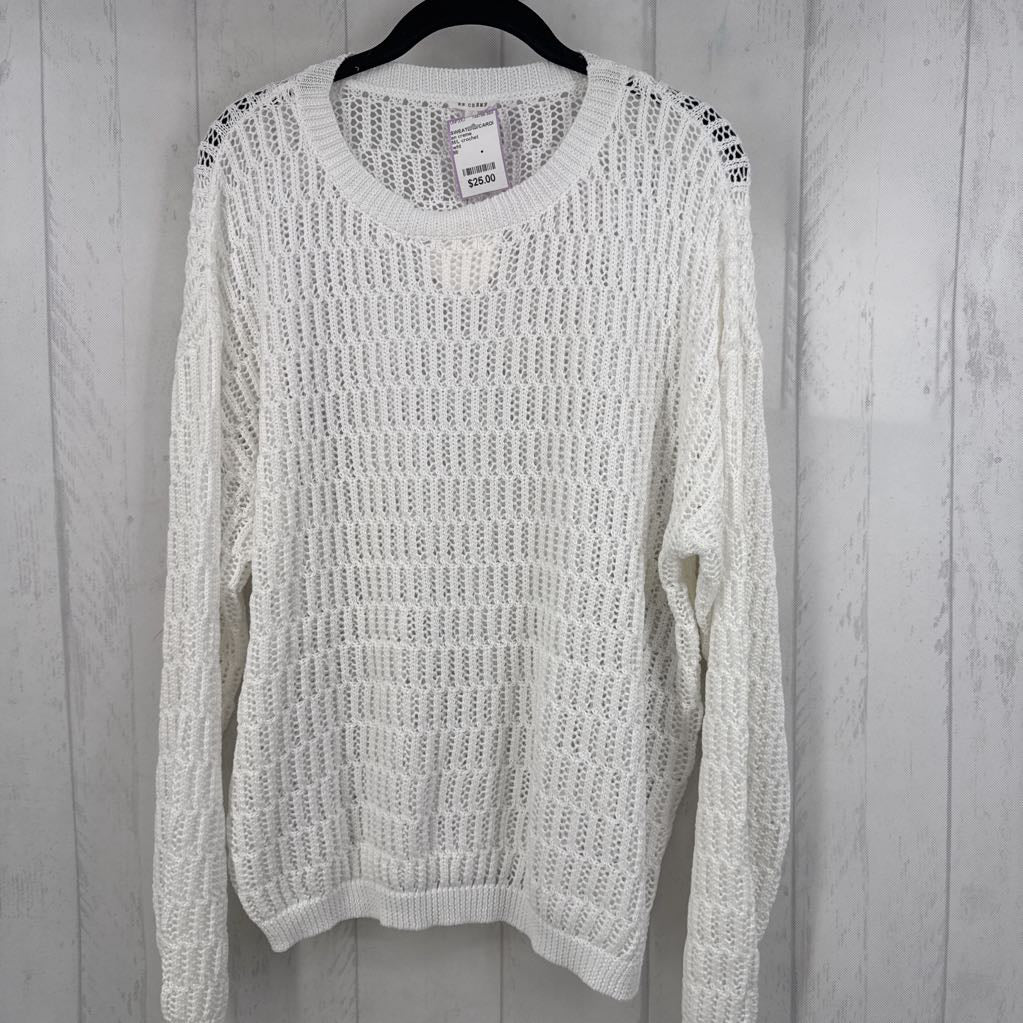 M/L crochet crewneck sweater