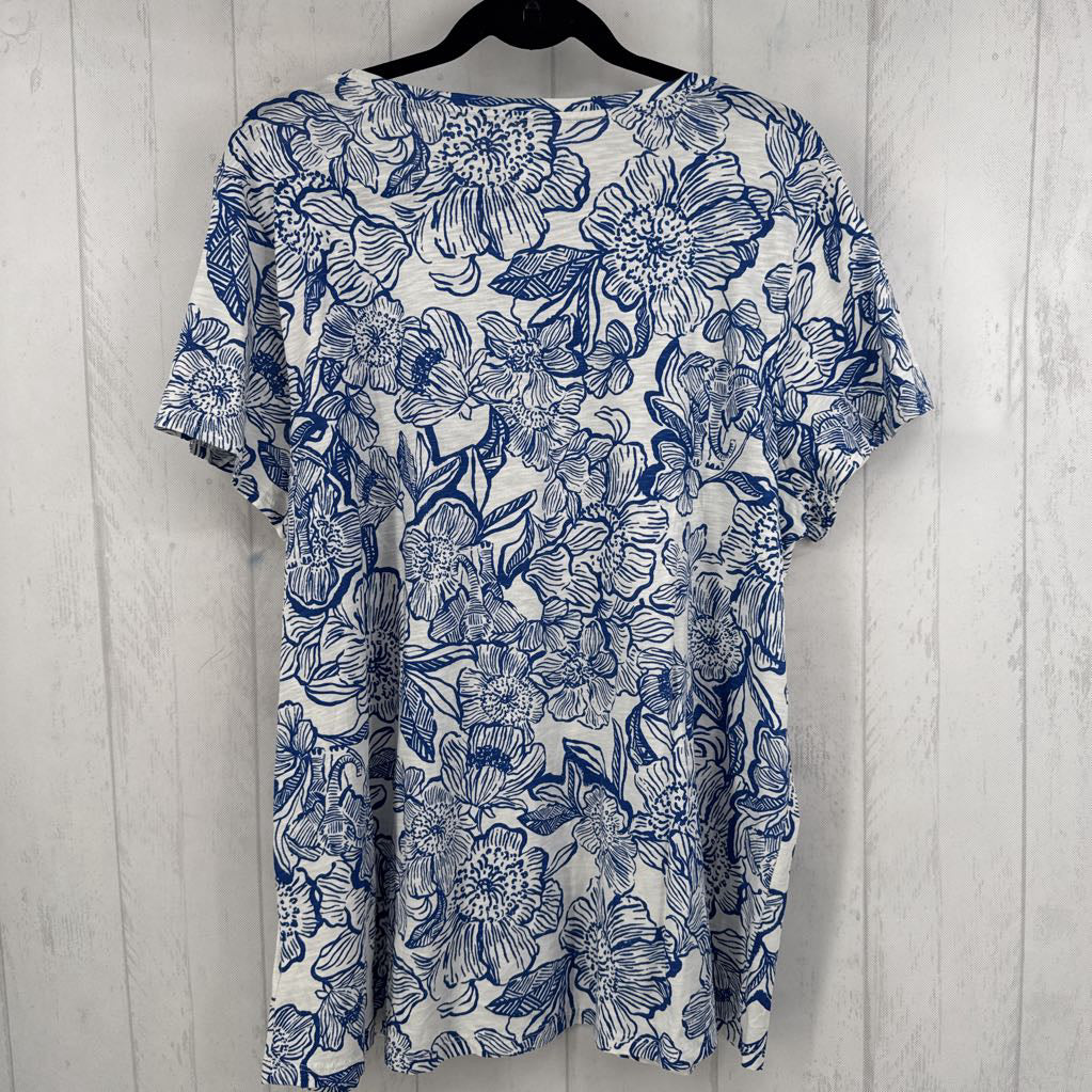 XXL flo print round neck s/s tee