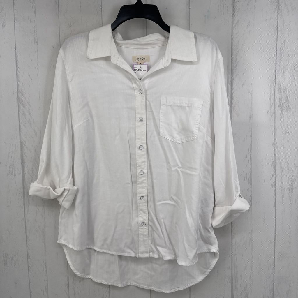R50 M button down tab slv top